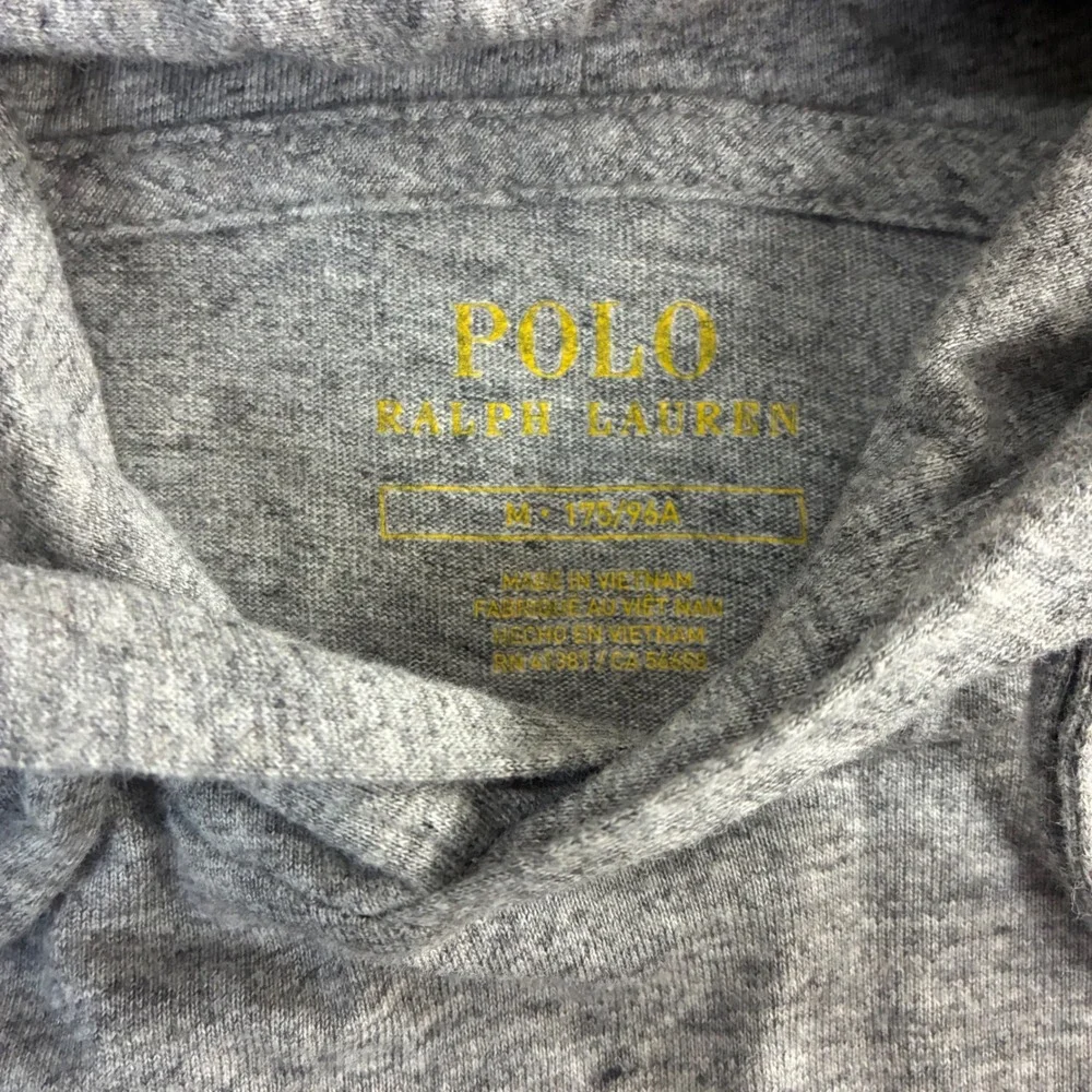 Polo‎ Ralph Lauren Hoodie Mens M Gray Lightweight Spellout Pullover Embroidered